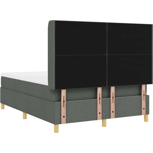 VidaXL Boxspring - Krevet s oprugama s madracem Tamno siva 140 x 190 cm tkanina Slike