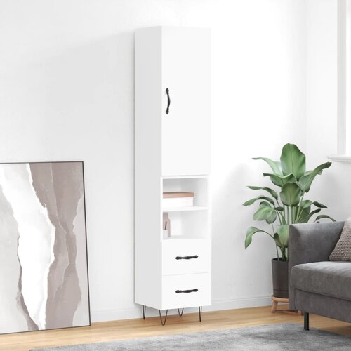  Visoka komoda bijeli 34,5x34x180 cm od konstruiranog drva Slike