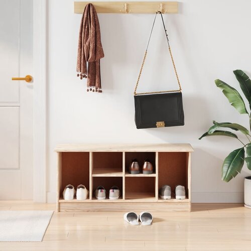 VidaXL Klupa za cipele ALTA 100 x 35 x 45 cm od masivne borovine Slike