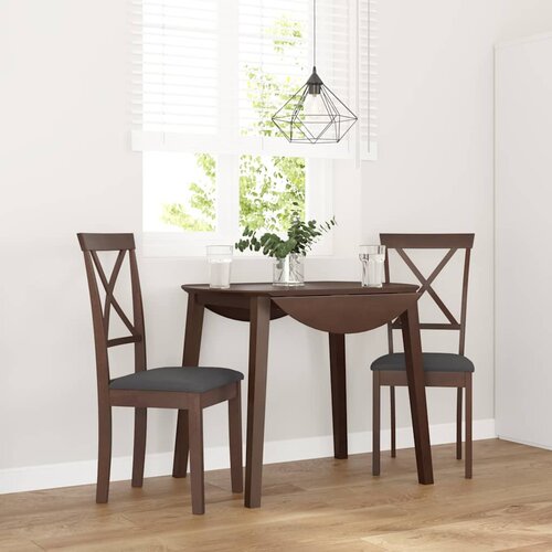 vidaXL Jedilni stoli z blazinami 2 kosa Brown Solid Wood Rubber Cene