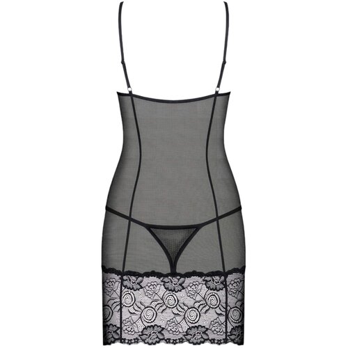 Obsessive Alluria Chemise &amp;amp; Thong Black S/M Slike