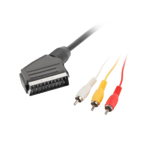 Lanberg Kabel Euroconector Macho/3x RCA macho 1,8m, (21090559) Cene