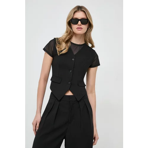 Karl Lagerfeld Bluza s primesjo lana črna barva