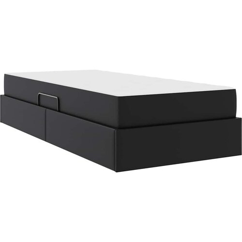  Krevet s madracem i skladi&amp;scaron;tem s madracem 2 pcs Crna Koža - Crna 100 x 200 cm Slike