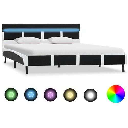  Okvir za krevet od umjetne kože s LED svjetlom crni 140x200 cm Cene
