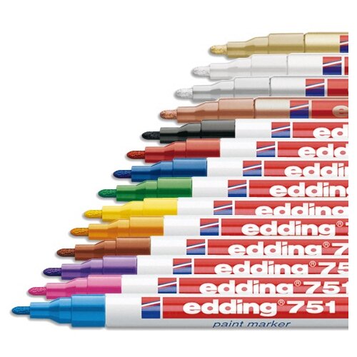Edding marker z lakom EDE751001 E-751, 1-2 mm, črn 10 KOS Slike