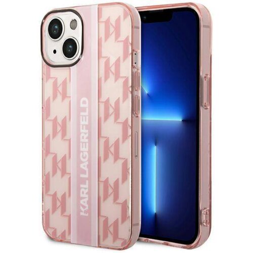 Karl Lagerfeld Originalen ovitek KLHCP14SHKLSPCP ovitek za&amp;scaron;čita za iPhone 14 6.1 Mono Vertical Stripe - roza Slike
