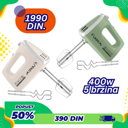  lexical LMX-1730 - ručni mikser 400W, 5 brzina krem Cene