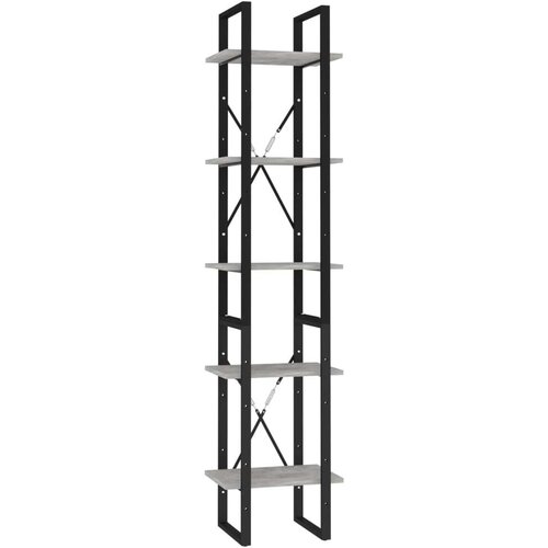 VidaXL Knjižna omara 5-nadstropna betonsko siva 40x30x175cm iverna pl. Slike