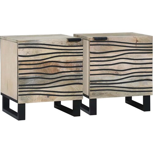  Noćni ormar 2 pcs Bijela 40 x 33 x 46 cm Konstruirano drvo Cene