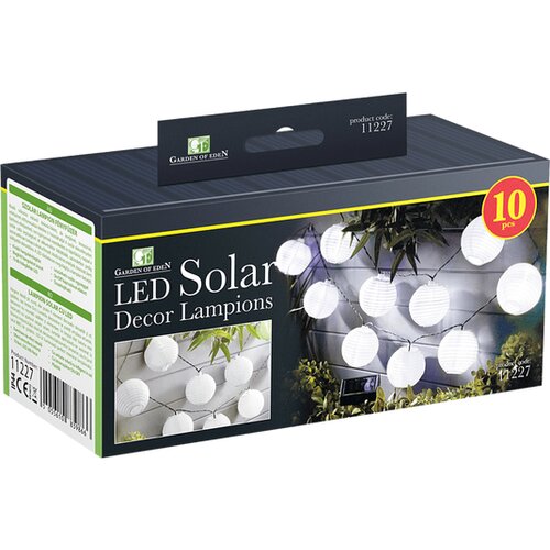 Garden of Eden led solarni lampiončki - 10 belih luči, hladno bela led - 3,7 m Slike