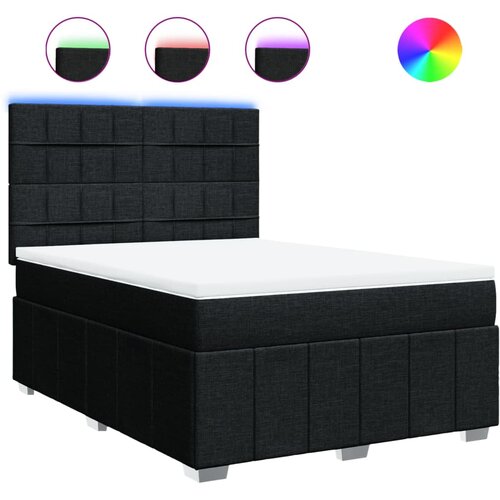 vidaXL Box spring postelja z vzmetnico črna 160x200 cm blago, (21309118) Cene