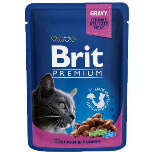 Brit Premium Cat komadići u umaku s piletinom i puretinom, vrećica 100 g Cene
