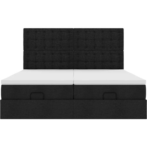 VidaXL otomanski okvir kreveta s madracima crni 200x200cm od tkanine Slike