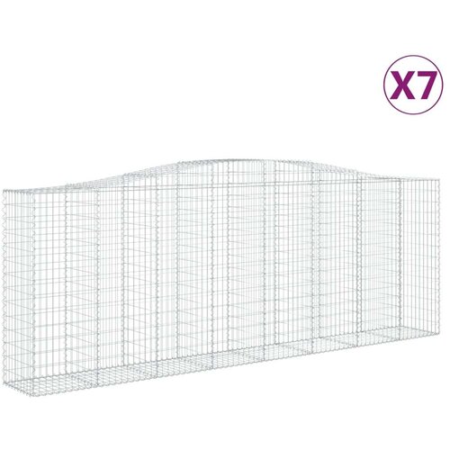  Lučne gabionske ko&amp;scaron;are 7 kom 400x50x140/160cm pocinčano željezo Slike