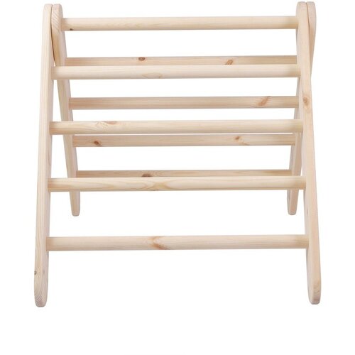 MeowBaby pikler trokut od borovine u prirodnoj boji 60x60x60 cm montessori Slike