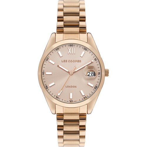 Lee Cooper Ženski ručni sat, Kvarcni mehanizam, 34mm, Roze kućište, Roze-zlatne boje, LC07827.410 Cene
