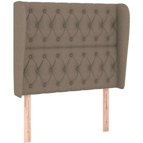  Uzglavlje s u&amp;scaron;ima smeđesivi 93x23x118/128 cm od tkanine Slike