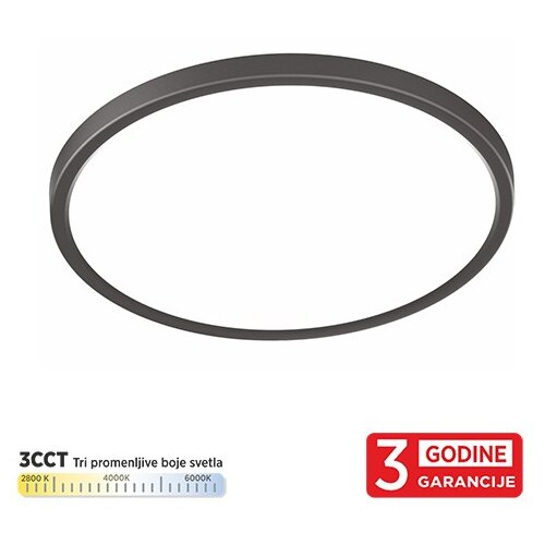 Mitea Lighting led plafonjera crna 24W 3CCT dip switch 2800/4000/6000K IP40 M205763 Cene