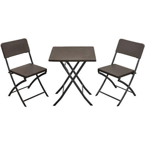  Balkonski set sto sa dve stolice crni Tisa 005 Cene