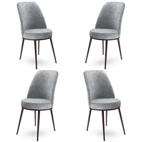 Hanah home Set 4 trpezarijske stolice Dexa Sivo-Smeđa Slike