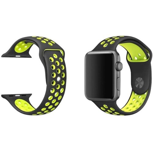 Chameleon Silikonski pašček Sport za Apple Watch, 42/44/45 mm, črno-rumen Cene