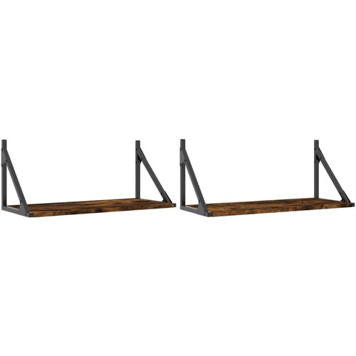 Maison Chic 2 kosi Stenske Police - Viseče police dim. hrast 60x25x25,5 cm inženirski les, (21794063) Cene