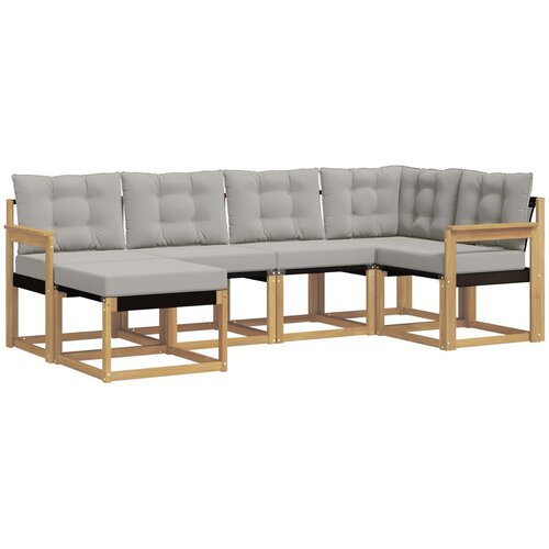 vidaXL Zunanja garnitura za sedenje 6 pcs Bela in svetlo siva, (5000281335) Cene
