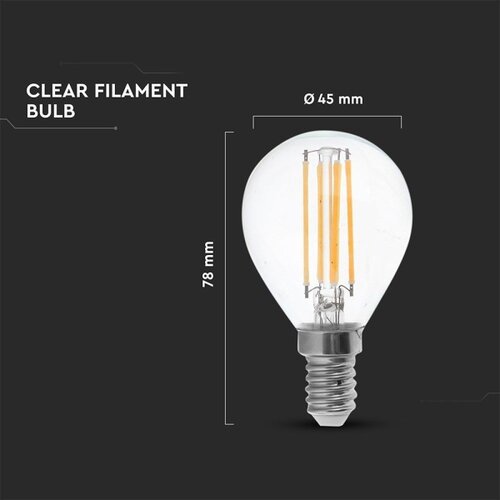  led sijalica filament P45 E14/6W/230V 2700K Slike