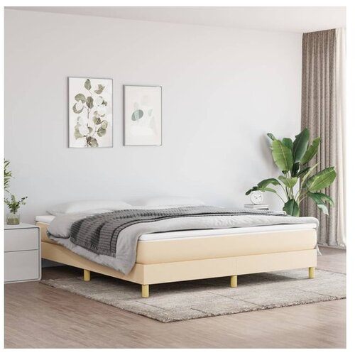  Za krevet s oprugama krem 160x200 cm od tkanine Cijene