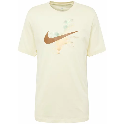 Nike Sportswear Majica 'SWOOSH' ecru / rjava / meta / oranžna