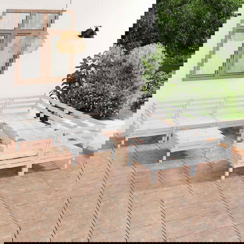  Vrtna sedežna garnitura 9-delna bela trdna borovina, (20675175) Cene