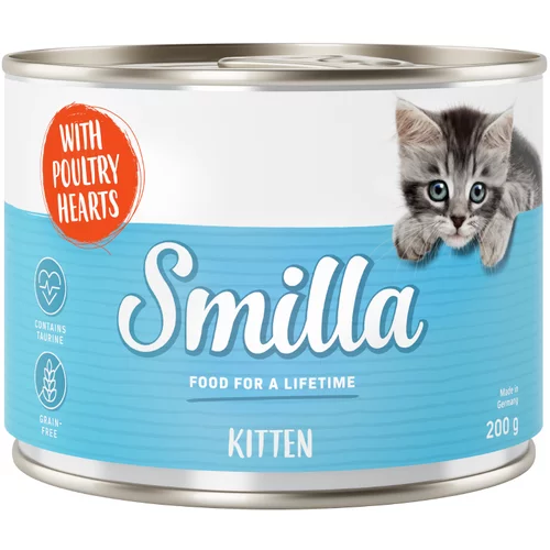 Smilla Kitten 6 x 200 g - Mix: piletina, teletina i pureća srca