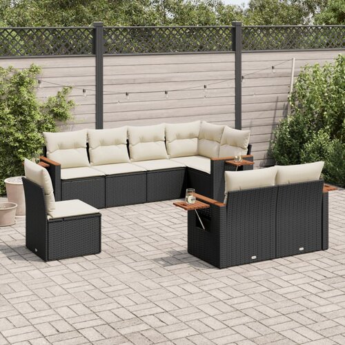  8-dijelni set vrtnih sofa od poliratana s jastucima crni Cijene