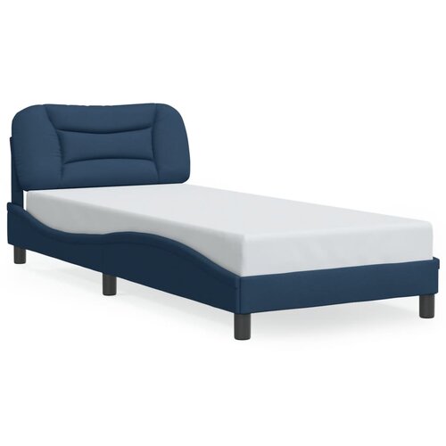 Maison Chic Posteljni okvir - Enojna postelja - Postelja za odrasle z LED brez vzmetnice Modra 90x200 cm Tkanina, (21696914) Cene