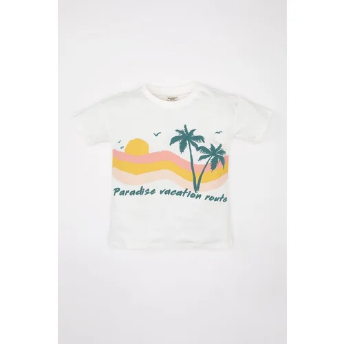 Defacto Baby Boy Palm Tree Patterned Short Sleeve T-Shirt