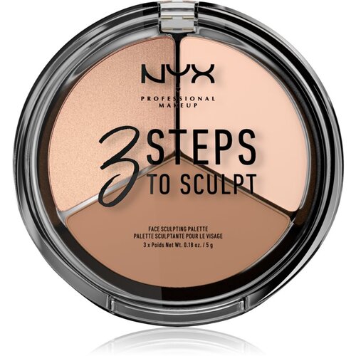 NYX Professional Makeup 3 Steps To Sculpt paleta za konture obraza odtenek 01 Fair 15 g Cene