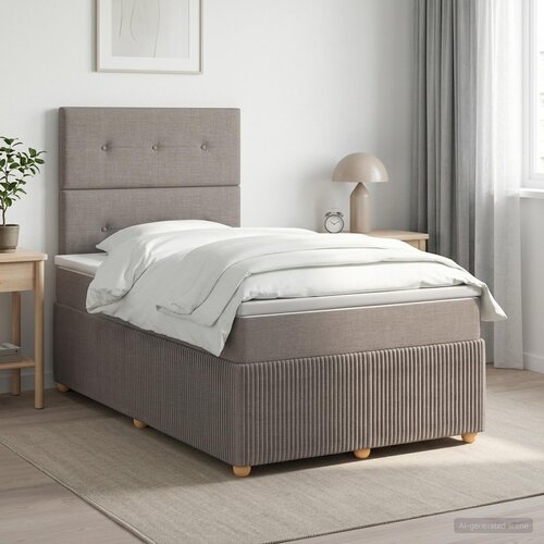  Boxspring krevet s madracem Sivosmeđa 120 x 190 cm Tkanina Cijene