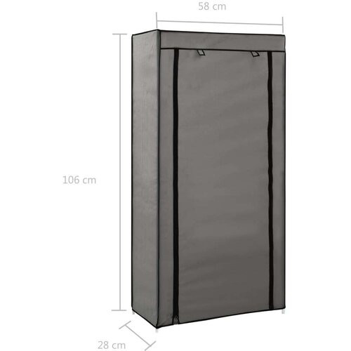 VidaXL 282430 shoe cabinet with cover grey 58x28x106 cm fabric Slike