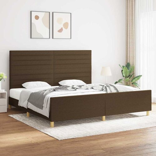  Okvir za krevet bez madraca tamnosmeđi 200x200 cm od tkanine Cijene