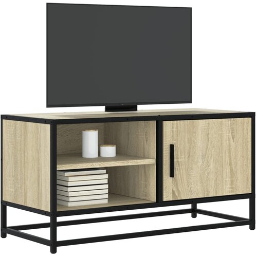 vidaXL TV omarica sonoma hrast 80x34,5x40 cm inženirski les in kovina Cene