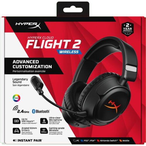 Hyperx Slu&amp;scaron;alice Cloud Flight 2 WL BK GAM HS/crna Slike