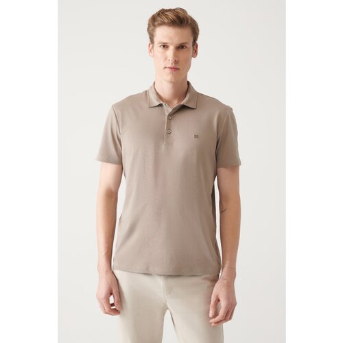Avva Men's Mink 100% Cotton Standard Fit Normal Cut 3 Buttons Anti-roll Polo T-shirt Slike