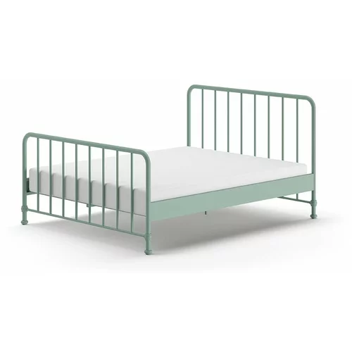 Vipack Zelena kovinska postelja z letvenim dnom 160x200 cm BRONXX –
