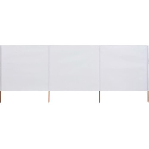 vidaXL 3-panelni vetrobran tkanina 400x80 cm peščeno bel, (20692810) Cene