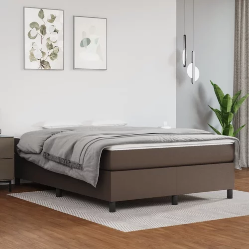 vidaXL Okvir za krevet s oprugama smeđi 140x190 cm od umjetne kože