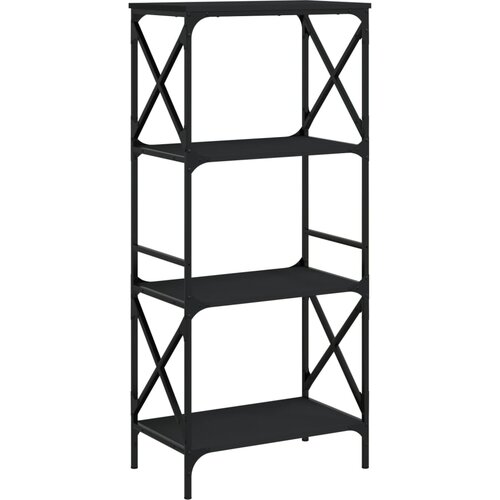 Maison Chic Knjižna omara - Knjižni regal 4-nadstropna črna 59x35x132 cm inženirski les, (21725021) Slike