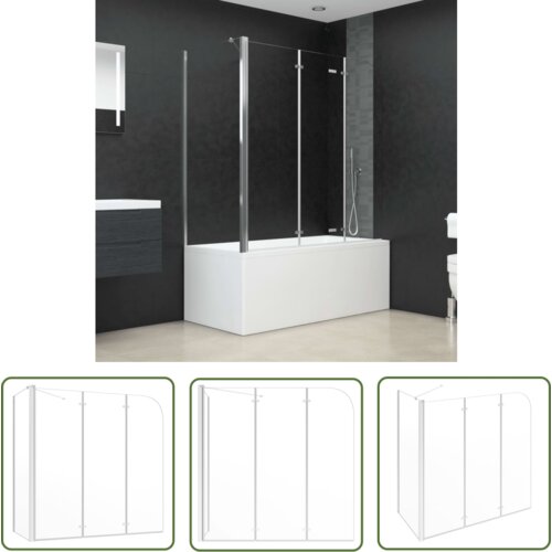 The Living Store Tuš stena za kopalno kad 120x69x130 cm kaljeno steklo prozorna - Stena Za Kopalno Kad, (21744986) Cene
