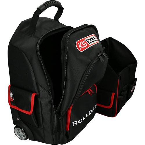 Ks Tools Nahrbtnik SMARTBACKPACK, s teleskopskim ročajem za vleko, črne / rdeče barve Cene