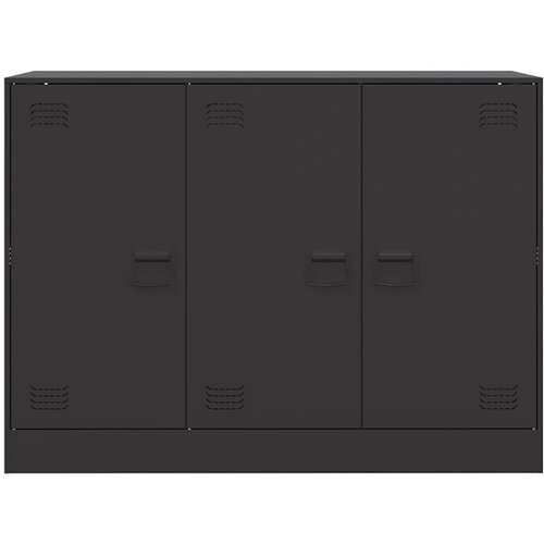  Komoda crna 99 x 39 x 73 cm čelična Slike